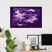Purple waves ポスター (ホームオフィス)