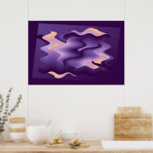 Purple waves ポスター (キッチン)
