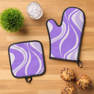 Purple Waves Oven Mitt Set 鍋つかみ&鍋敷きセット