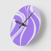 Purple Waves Wall Clock ラウンド壁時計 (傾斜)