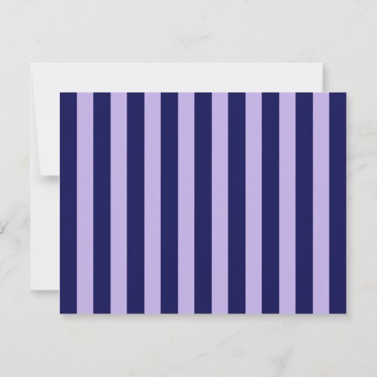 Purple Wavy Frame Note Card with Striped Back 招待状 (裏面)