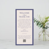 Purple Wedding Ceremony or Reception Welcome サンキューカード (スタンド正面)