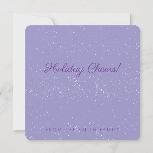Purple Whimsical Magical Reindeer Christmas Card (裏面)