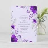 Purple Whimsical Spring Wedding 招待状 (スタンド正面)