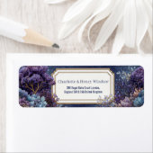 Purple Whimsical Tree Gilded Scalloped Landscape ラベル (インサイチュ)