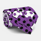 Purple, White and Black Soccer Ball Collage ネクタイ (ロール)