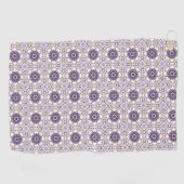 Purple, white and gray geometric mandala pattern  ゴルフタオル (横)