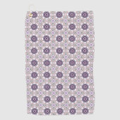 Purple, white and gray geometric mandala pattern  ゴルフタオル (正面)