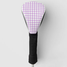 Purple White Checker Diamond Pattern ゴルフヘッドカバー