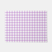 Purple White Checker Diamond Pattern ドアマット (正面)