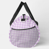 Purple White Checker Diamond Pattern Large ダッフルバッグ (右)
