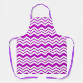 Purple White Chevron Zigzag Pattern Design  エプロン (正面)