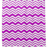 Purple White Chevron Zigzag Pattern Design  シャワーカーテン (正面)