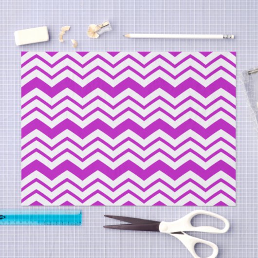 Purple White Chevron Zigzag Pattern Design  薄葉紙 (クラフト)