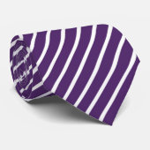 Purple White Diagonal Stripes Tie ネクタイ (ロール)