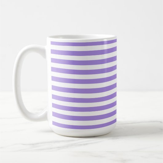 PURPLE & WHITE EASTER STRIPES コーヒーマグカップ (左)