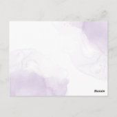 Purple White Floral Gold Frame Wedding Thank You ポストカード (裏面)