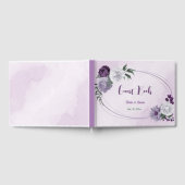 purple white flowers greenery wedding ゲストブック (全面)
