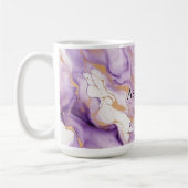 Purple White Gold Abstract コーヒーマグカップ (左)
