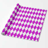Purple White Harlequin Diamonds Checkers Design  ラッピングペーパー (アンロールド)