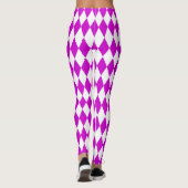Purple White Harlequin Diamonds Checkers Design  レギンス (裏面)