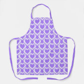 Purple White Hearts Pattern エプロン (正面)