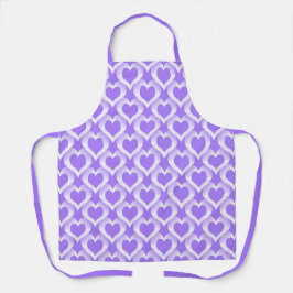 Purple White Hearts Pattern エプロン