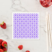 Purple White Hearts Pattern スタンダードカクテルナプキン (インサイチュ)
