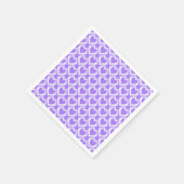 Purple White Hearts Pattern スタンダードカクテルナプキン (角)