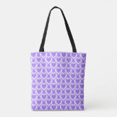 Purple White Hearts Pattern トートバッグ (裏面)