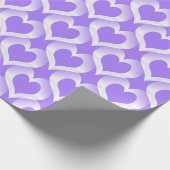 Purple White Hearts Pattern ラッピングペーパー (角)