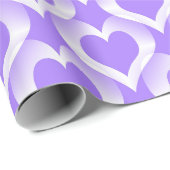 Purple White Hearts Pattern ラッピングペーパー (ロールコーナー)