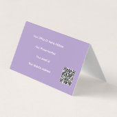 Purple White Lavender Violet Professional QR Code  名刺 (裏面)