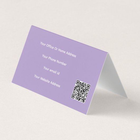 Purple White Lavender Violet Professional QR Code  名刺 (裏面)
