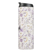 Purple White Moons & Stars Floral タンブラー (回転右)