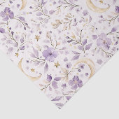 Purple White Moons & Stars Floral Baby Shower 薄葉紙 (詳細)