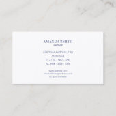 Purple White Paw Prints Dog Groomer Business Card 名刺 (裏面)