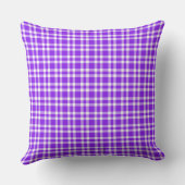 Purple White Plaid Pattern クッション (裏面)