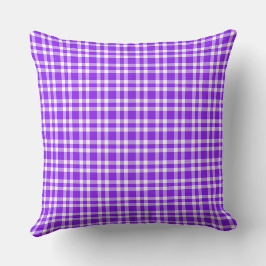 Purple White Plaid Pattern クッション (裏面)