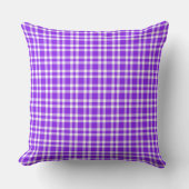Purple White Plaid Pattern クッション (正面)