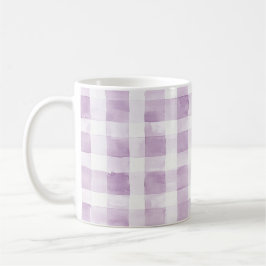 Purple White Plaid Stripes コーヒーマグカップ
