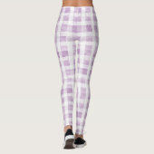 Purple White Plaid Stripes  レギンス (裏面)