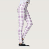 Purple White Plaid Stripes  レギンス (右)