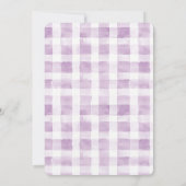 Purple White Plaid Stripes Birthday 招待状 (裏面)