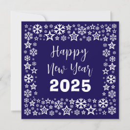 Purple white Square wish card with golden stars シーズンカード