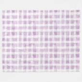 Purple White Stripes フリースブランケット (正面(横))
