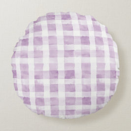 Purple White Stripes Baby Shower ラウンドクッション