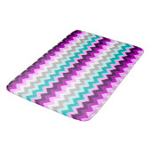 Purple White Teal Chevrons Large Bath Mat バスマット (アングル)