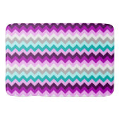 Purple White Teal Chevrons Large Bath Mat バスマット (正面)