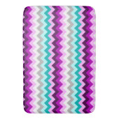 Purple White Teal Chevrons Large Bath Mat バスマット (正面縦)